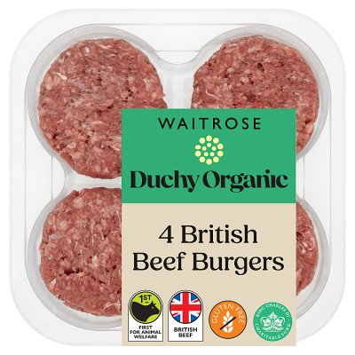 Duchy Organic British Beef 4 Burgers
