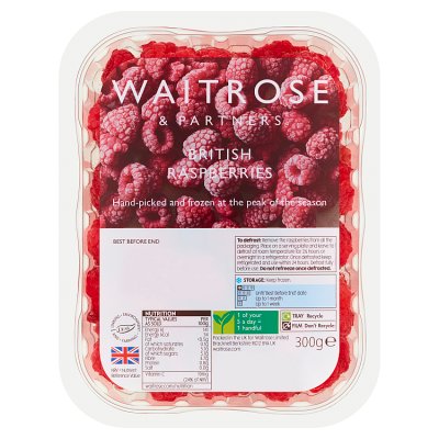 Waitrose Frozen British Raspberries