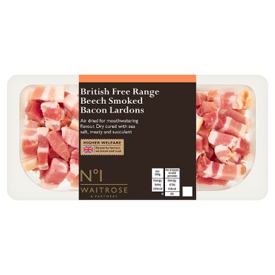 No.1 Free Range Dry Cured Beech Smoked Bacon Lardons