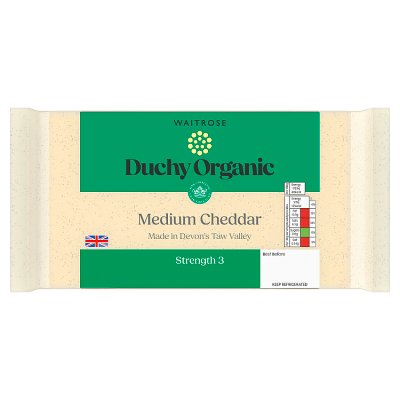 Duchy Organic Medium Cheddar Cheese Strength 3