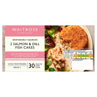 Waitrose Frozen 2 Salmon & Dill Fish Cakes