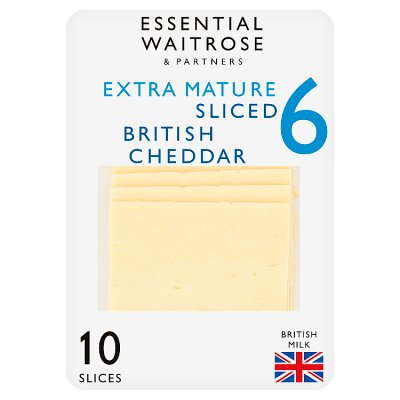 Essential Extra Mature Sliced Cheddar Cheese Strength 6