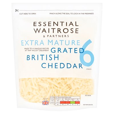 Essential Extra Mature Grated Cheddar Cheese Strength 6