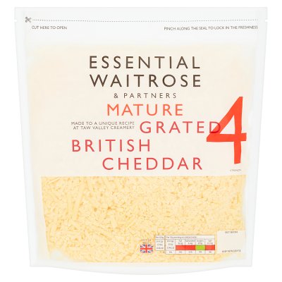 Essential Mature Grated Cheddar Cheese Strength 4 Large