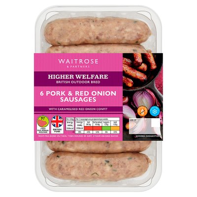 Waitrose Pork & Caramelised Onion Sausages