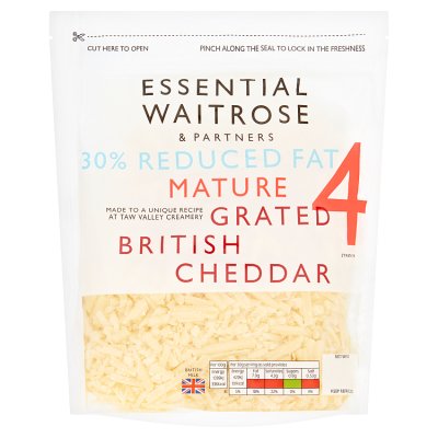 Essential 30% Reduced Fat Mature Grated Cheddar Cheese Strength 4