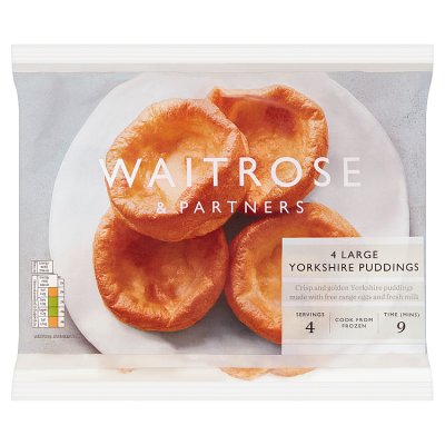 Waitrose Frozen 4 Large Yorkshire Puddings
