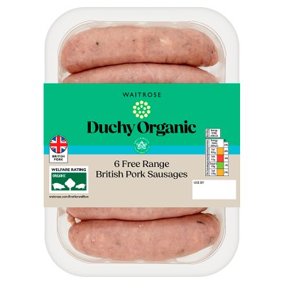 Duchy Organic 6 British Pork Sausages
