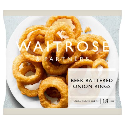 Waitrose Frozen Beer Battered Onion Rings