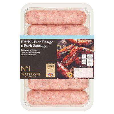No.1 British Free Range 6 Pork Sausages