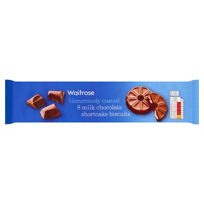 Waitrose 8 Milk Chocolate Shortcake Biscuits