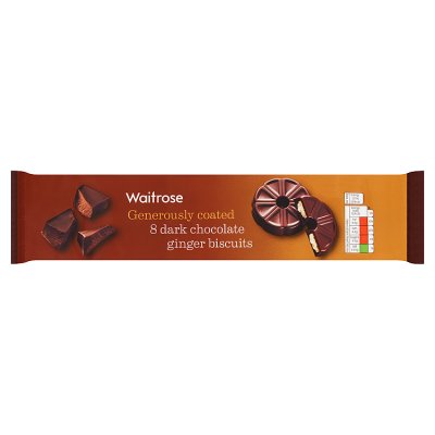 Waitrose 8 Dark Chocolate Ginger Biscuits