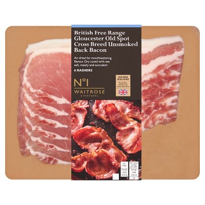 No.1 6 Gloucester Old Spot Cross Breed Unsmoked Back Bacon Rashers