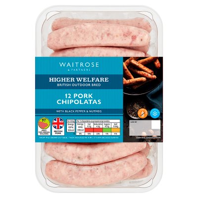 Waitrose Pork Chipolatas with Pepper & Nutmeg