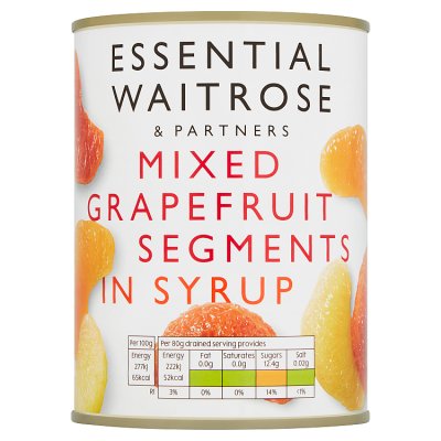 Essential Waitrose Mixed Grapefruit Segments (in light syrup)