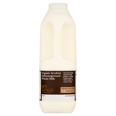 No.1 Organic Unhomogenised Ayrshire Whole Milk