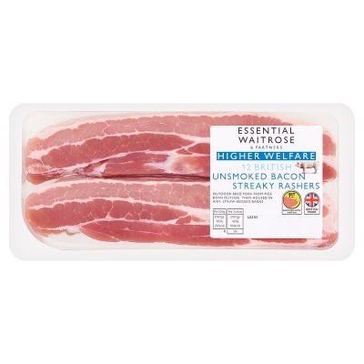Essential 12 Unsmoked Streaky Bacon Rashers