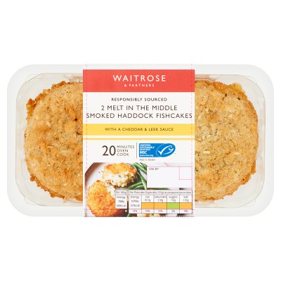 Waitrose Smoked Haddock Fishcakes Cheddar & Leek Sauce