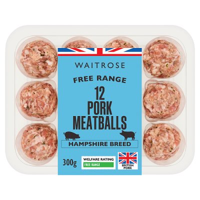 Waitrose Free Range Pork 12 Meatballs