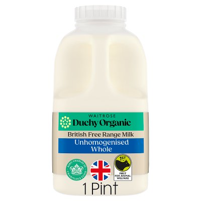 Duchy Organic Unhomogenised Whole Milk 1 Pint