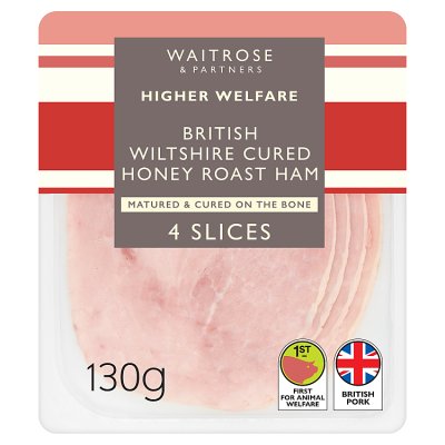 Waitrose British Wiltshire Cured Honey Roast Ham 4 Slices