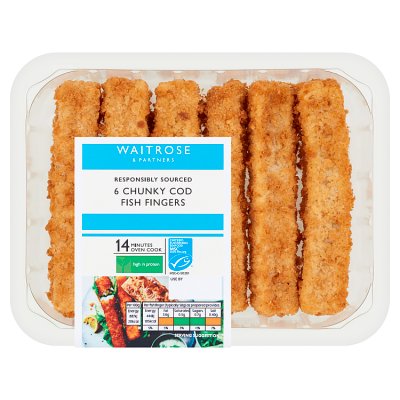 Waitrose 6 Chunky Cod Fish Fingers
