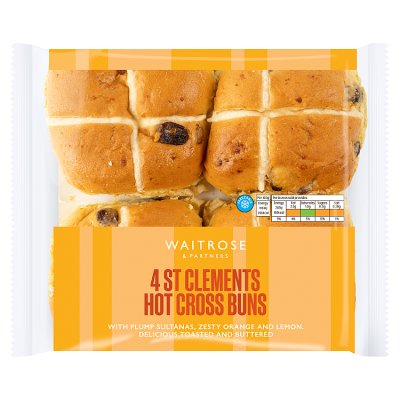 Waitrose Easter 4 St Clements Hot Cross Buns