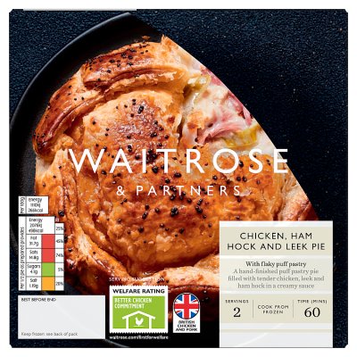 Waitrose Frozen Chicken, Ham Hock & Leek Pie For 2