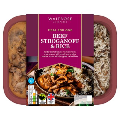 Waitrose Classic Beef Stroganoff with Rice for 1