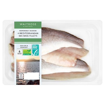Waitrose 4 Mediterranean Sea Bass Fillets