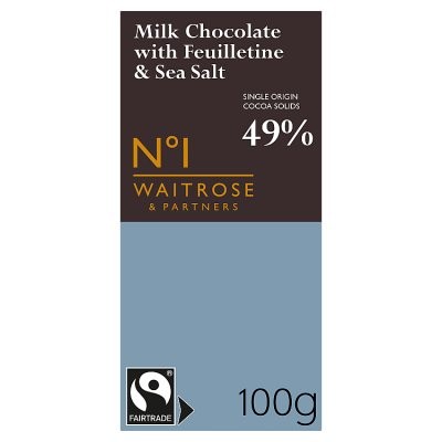 No.1 Fairtrade Milk Chocolate with Feuilletine & Sea Salt