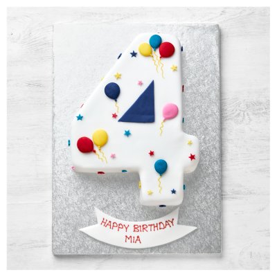 4th Birthday Balloon & Stars Cake