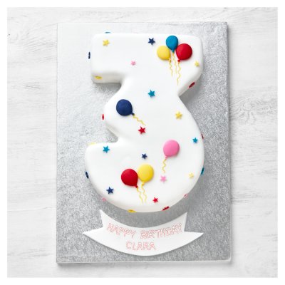 3rd Birthday Balloon & Stars Cake