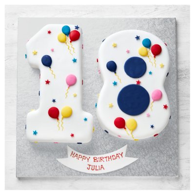 18th Birthday Balloon & Stars Cake