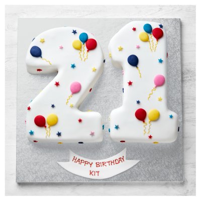 21st Birthday Balloon & Stars Cake