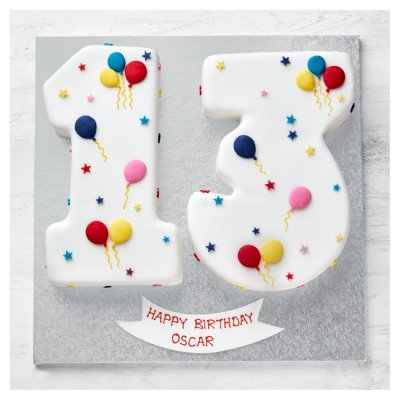 13th Birthday Balloon & Stars Cake