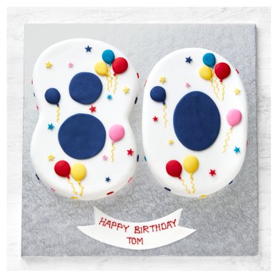 80th Birthday Balloon & Stars Cake