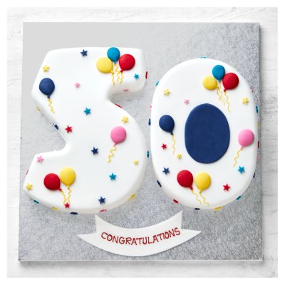 50th Birthday Balloon & Stars Cake