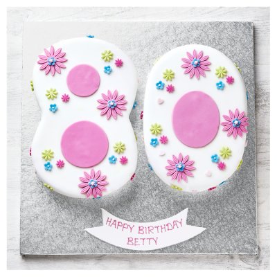 80th Birthday Flowers Cake