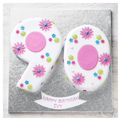 90th Birthday Flowers Cake