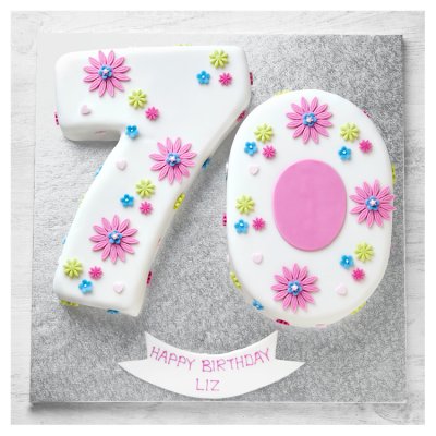 70th Birthday Flowers Cake