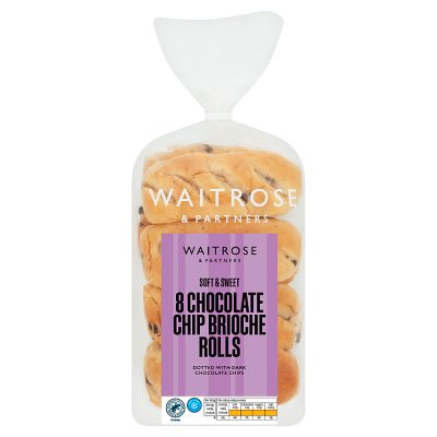 Waitrose 8 Chocolate Chip Brioche Rolls