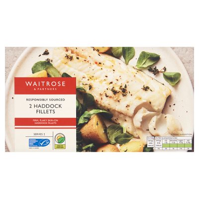 Waitrose Frozen 2 Haddock Fillets MSC