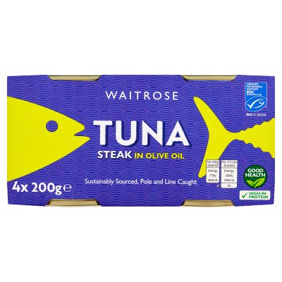 Waitrose MSC Tuna Steak in Olive Oil