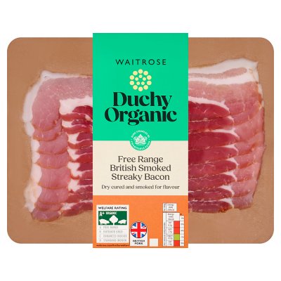 Duchy 8 Organic Smoked Dry Cured Streaky Back Bacon Rashers