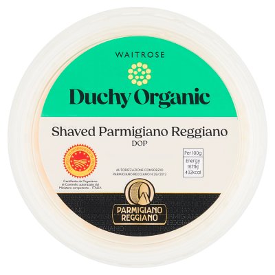 Duchy Organic Parmigiano Reggiano DOP Shaved Parmesan Cheese Strength 6