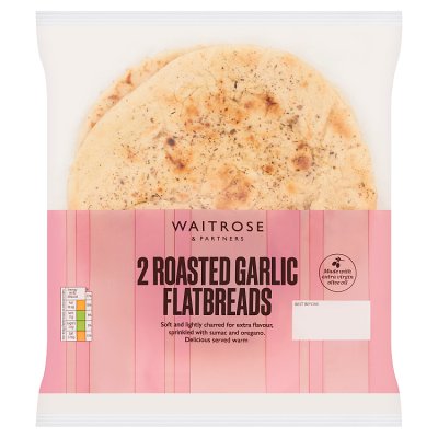 Waitrose 2 Roasted Garlic Flatbreads