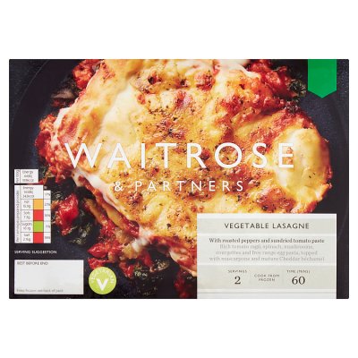 Waitrose Frozen Vegetable Lasagne For 2
