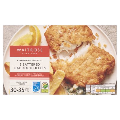 Waitrose 2 Battered Haddock Fillets