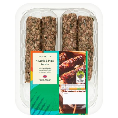 Waitrose BBQ 4 Lamb & Mint Kebabs